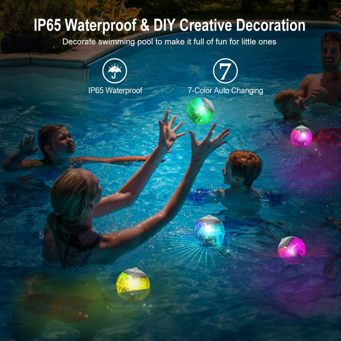 Solar LED Floating Lights IP65 Waterproof Garden Pool 7 Color Changed Hanging Ball Lights
