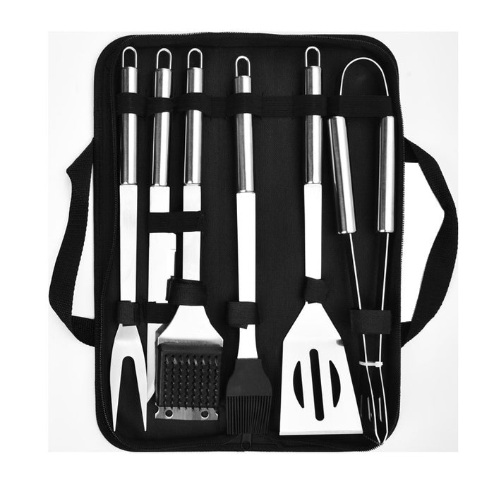 Bbq Barbecue Tools Set Stainless Steel Outdoor Barbecue Tools Combination Set Of Cloth And Tianjin Bag 6 Sets