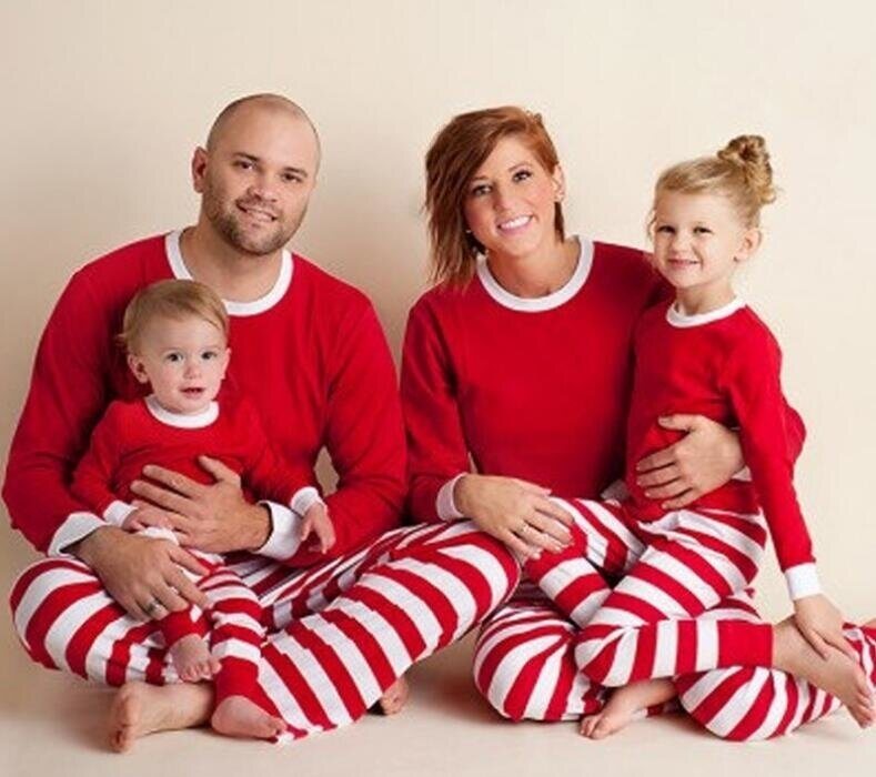Family Pajamas Christmas Boys and Girls Snowflake Pyjamas 2 Piece PJs Set