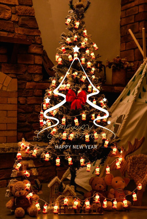 Christmas Santa Head Lights 9.8Ft 20 LED Lights Xmas Tree String Lights