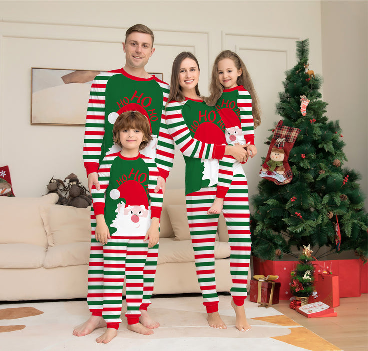 Santa Claus Stripe Christmas Home Wear Pajamas