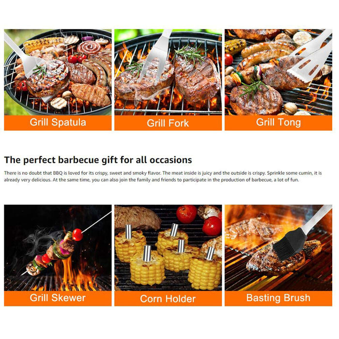 20 Piece Heavy Duty BBQ Grill Tool Set Grill Gift for Outdoor Cooking Camping