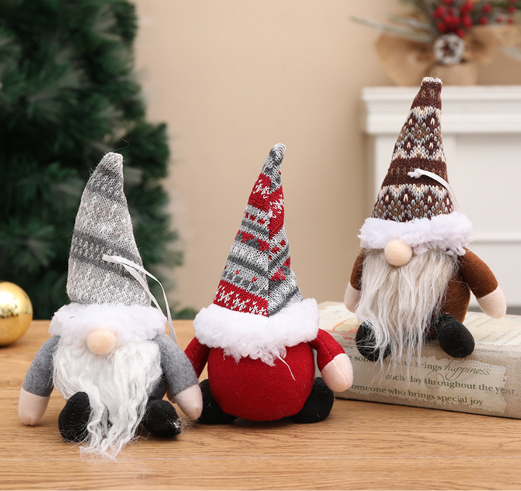 Christmas Decoration Supplies Knitted Hat Spherical Forest Old Man Pendant Creative Doll Pendant Tree Pendant