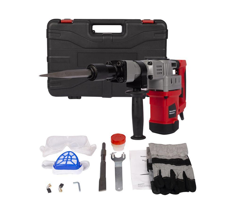 Demolition Electric Jack Hammer Concrete Breaker Trigger Lock with Chisel Bit with Carrying Case YF