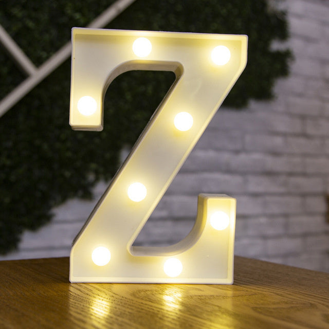 Alphabet Letter LED Lights Luminous Number Lamp Decor Battery Night Light for home Wedding Birthday Christmas party Decoration