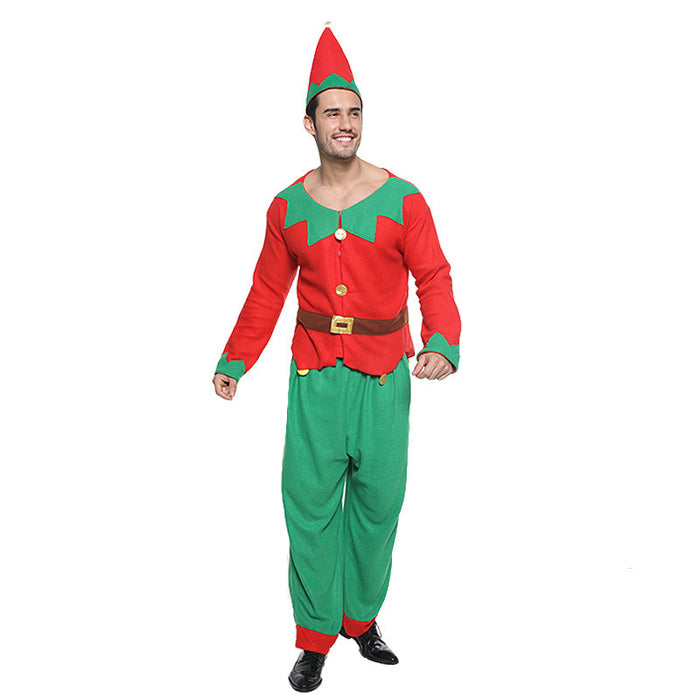 Christmas Elf Parent-child Costume Accessories Family Atmosphere Hat Tops Pants Dress Party Active Stage Perform Cosplay Holidy