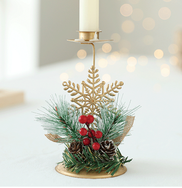 Christmas Golden Wrought Iron Candlestick Window Table Decoration Christmas Decorations Arrangement