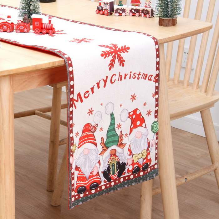 Holiday Party Christmas Table Flag Double Printing Snowman Table Mat