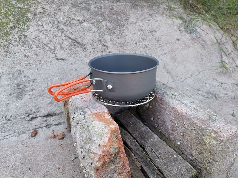Stainless Steel Camping Pot Holder Outdoor BBQ Mesh Portable Wilderness Firewood Holder Camping Stove Accessories