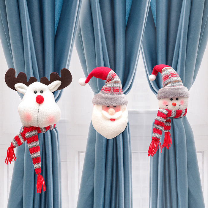 Christmas Band Curtain Buckle Decoration Supplies; Window Decoration Cartoon Ideas