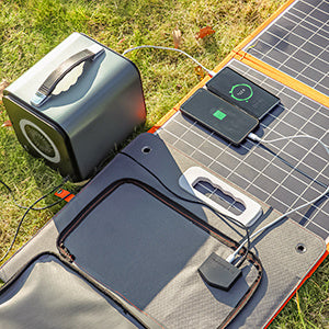 GOFORT Portable Power Station, 550Wh Solar Generator With 600W (Peak 1200W) 110V AC Outlets, 120W 12V DC, QC3.0&TypeC, SOS Flashlight, Backup Power Lithium Battery Pack For Outdoor RV/Van Camping CPAP