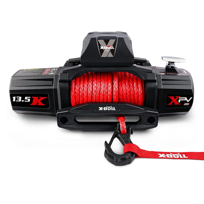 X-BULL 13500 LBS Electric Winch XPV 12V Synthetic Red Rope New Arrival Jeep Towing Truck 4WD
