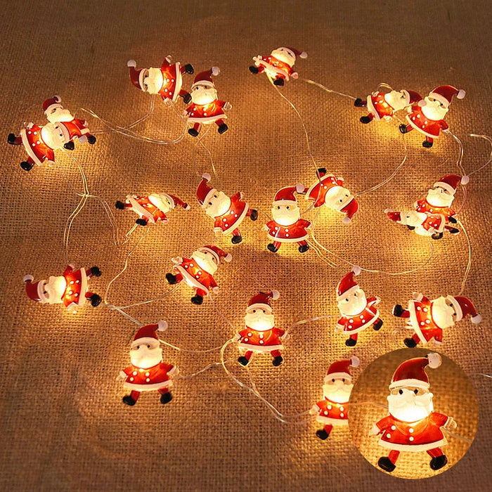 2M 20LED Santa Claus Snowflake LED Light String Christmas Decoration For Home Xmas Tree Ornament 2022 Navidad Kids Gift New Year