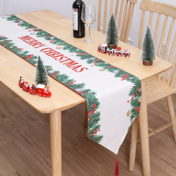 Holiday Party Christmas Table Flag Double Printing Snowman Table Mat