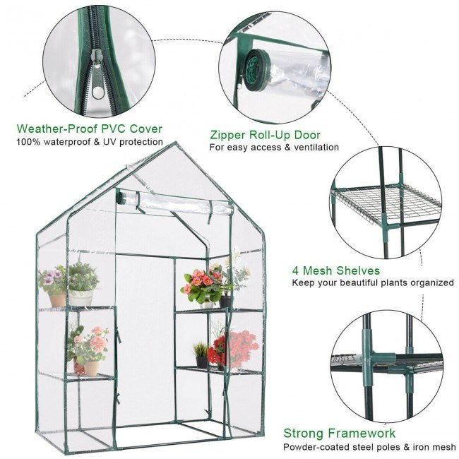 Portable Outdoor 4 Shelves Greenhouse
