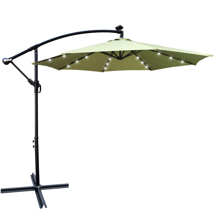 10 ft Outdoor Patio Umbrella Solar Powered LED for Garden Deck Backyard Pool Shade Outside Deck Swimming Pool