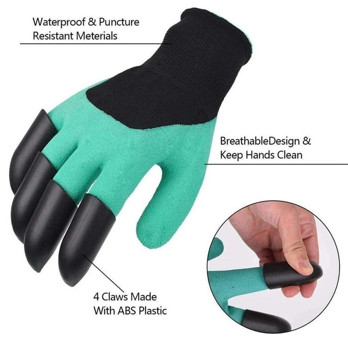 Gardening Gloves With 8 Claws Digging Gloves Garden Planting Vegetable Planting Flower Weeding Protection