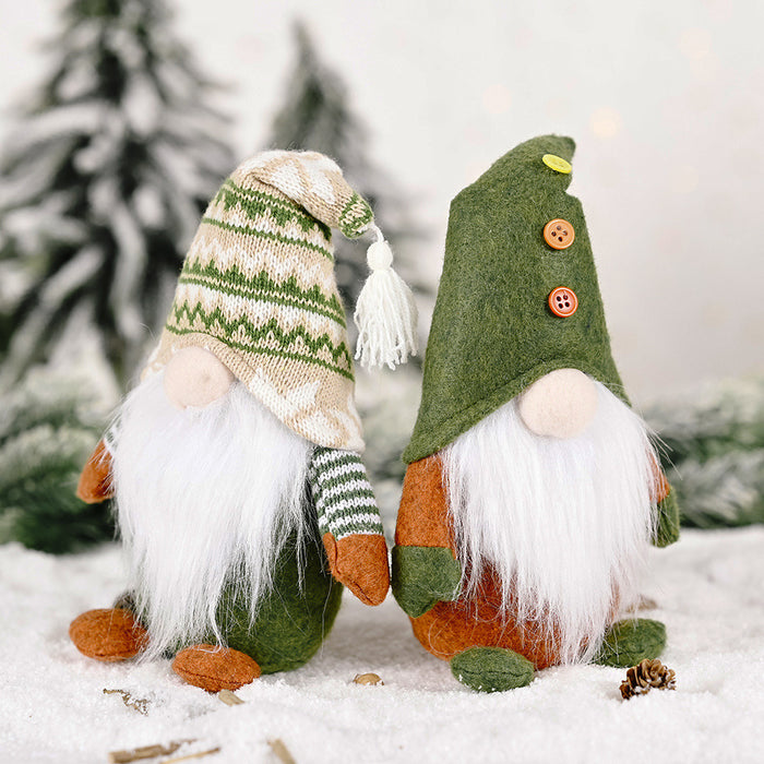 Christmas Elf Figure Without Face; Green Style Decoration Christmas Decorations