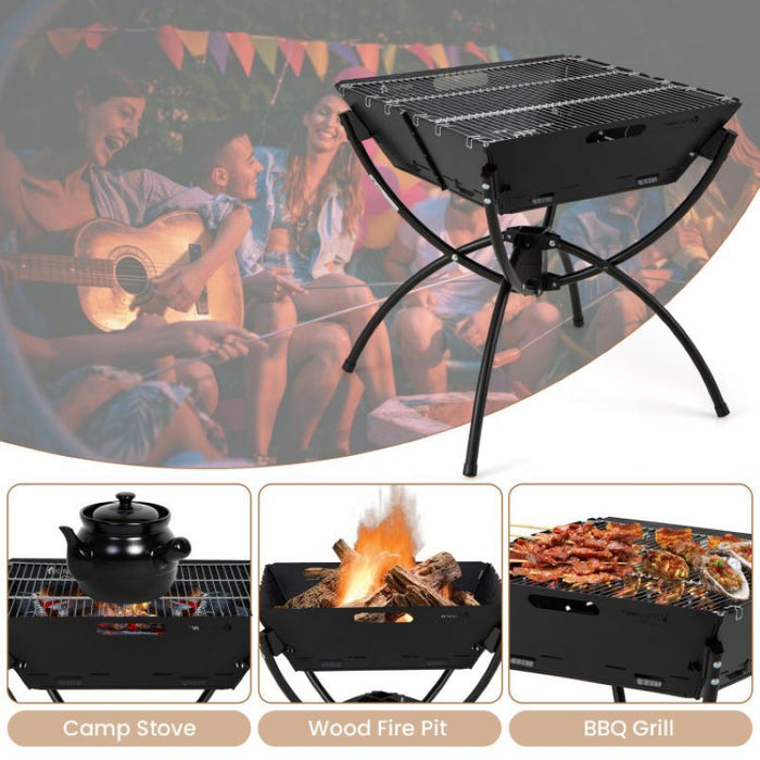 Outdoor Travel Portable 3-in-1 Camping Campfire Grill