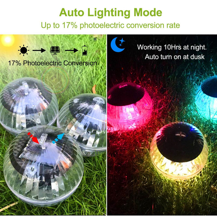Solar LED Floating Lights IP65 Waterproof Garden Pool 7 Color Changed Hanging Ball Lights