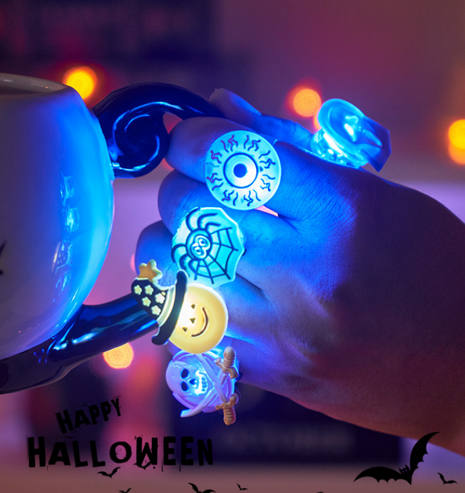 50 Pcs Halloween LED Glow Ring