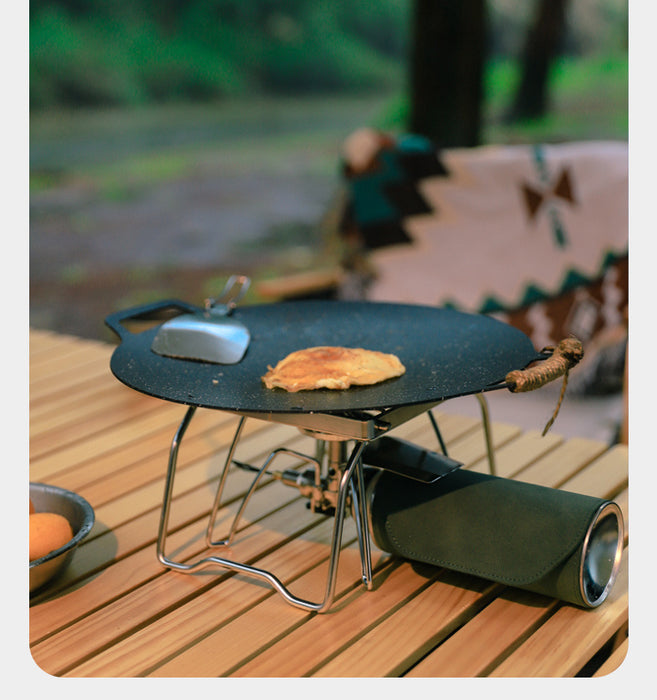 Outdoor mini small folding stainless steel stove top holder BBQ grill set pot holder grill pan holder grill net