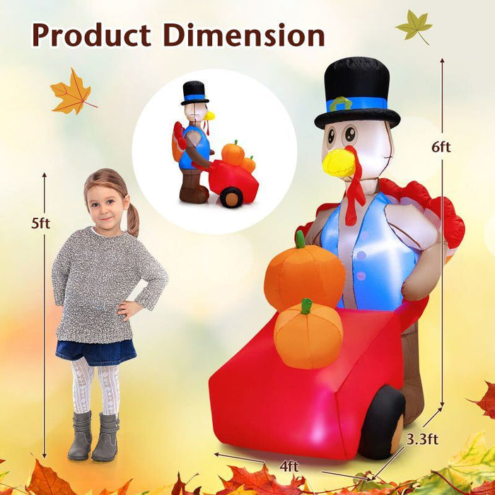 Happy Thanksgiving Day Holiday Yard Inflatable Decor With Lighted