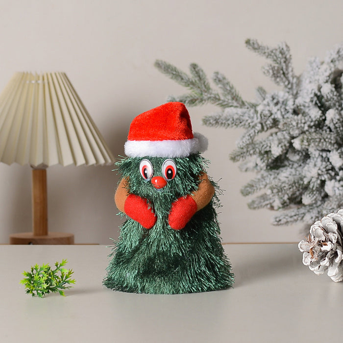Electric Christmas Tree Singing and Dancing Christmas Plush Toy;  Green Xmas Tree Animated Christmas Decorations Xmas Gifts for Toddlers Kids