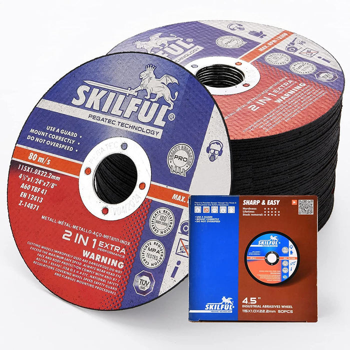 Cut Off Wheels 50 Packs, 4 1/2 inch Ultra Thin Cutting Wheels Anti-vibration Angle Grinder Cutting Discs for Metal and Stainless Steel Cutting