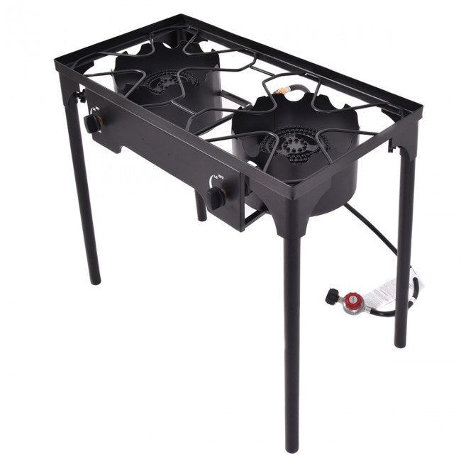 150000 BTU Double Burner Outdoor Stove BBQ Grill