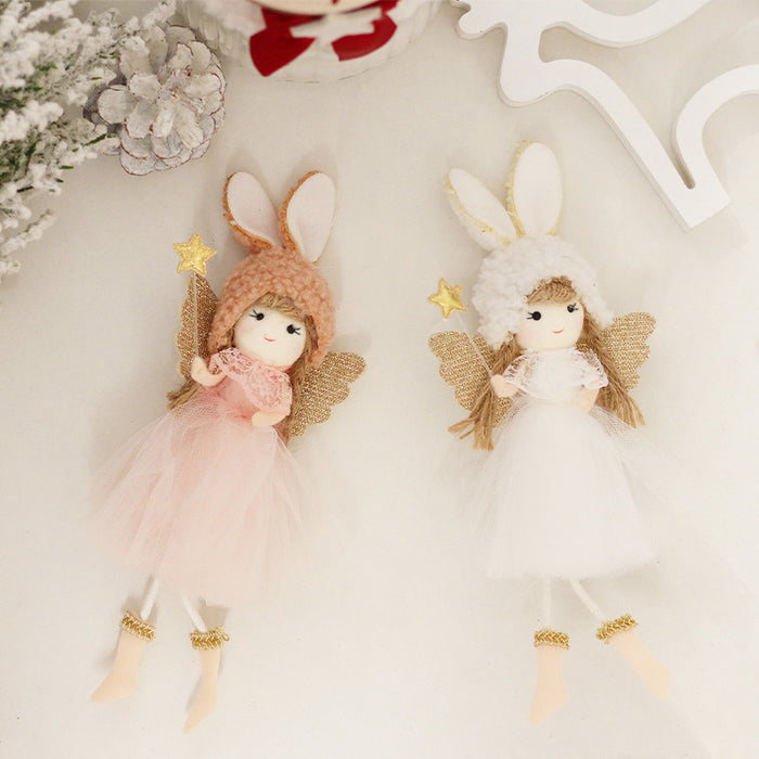 2Pcs Christmas Tree Ornaments Set Plush Dolls Pendants Home Decoration