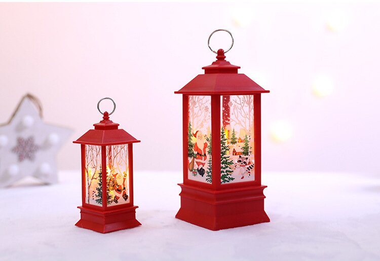 Christmas Lantern Candlestick Lamp Night Light Desktop Christmas Ornaments