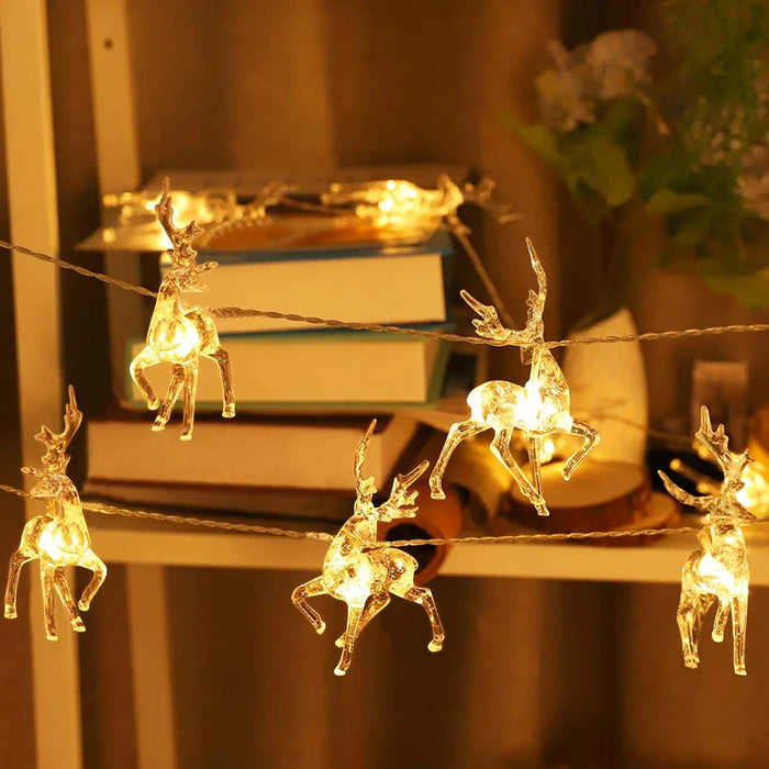 Christmas Lights Reindeer String Lights 9.8 Feet 20 LEDs Xmas Thanksgiving Decor