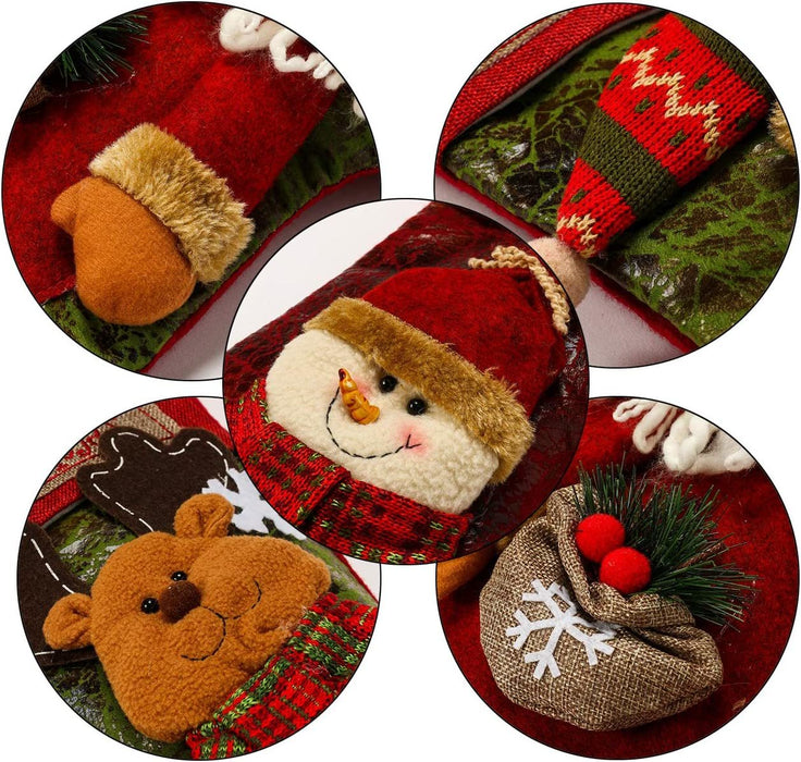 3pcs Christmas Socks Gift Bag Decorative Hanging Pendant Party Sock Stocking