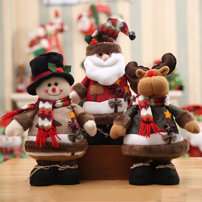 Christmas Snowman; Santa Claus And Elk Standing Figure Decoration Hotel Shopping Mall Atmosphere Layout Creative Holiday Decorations