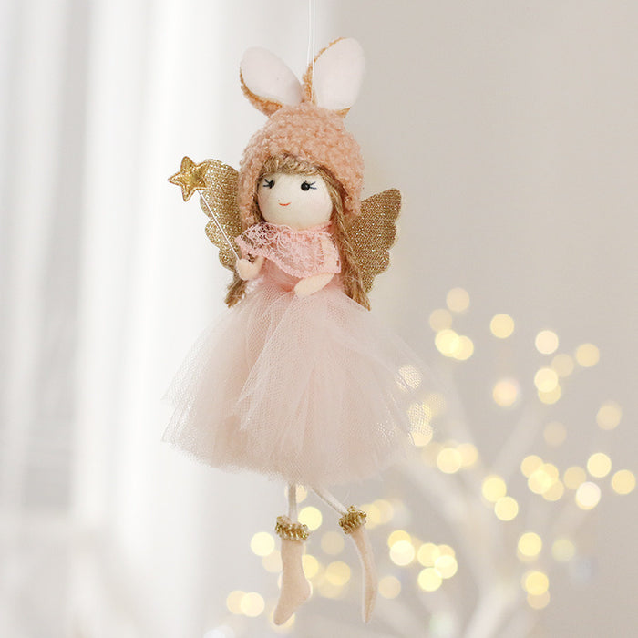 2Pcs Christmas Tree Ornaments Set Plush Dolls Pendants Home Decoration