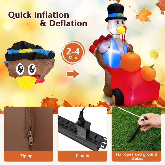 Happy Thanksgiving Day Holiday Yard Inflatable Decor With Lighted