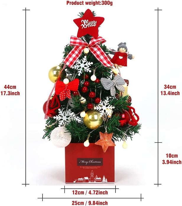 Desktop Christmas Tree;  19.7-inch Artificial Mini Christmas Decoration Tree;  The Perfect Christmas Decoration for Table;  Desk and Counter