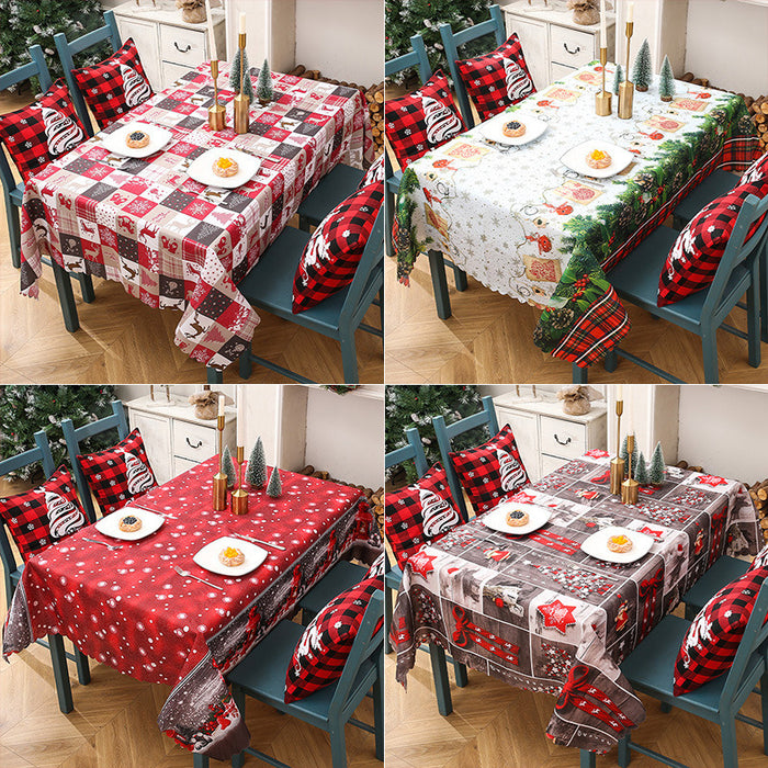 Christmas Decoration Layout Creative Printed Tablecloth Christmas Tabletop Decoration Supplies