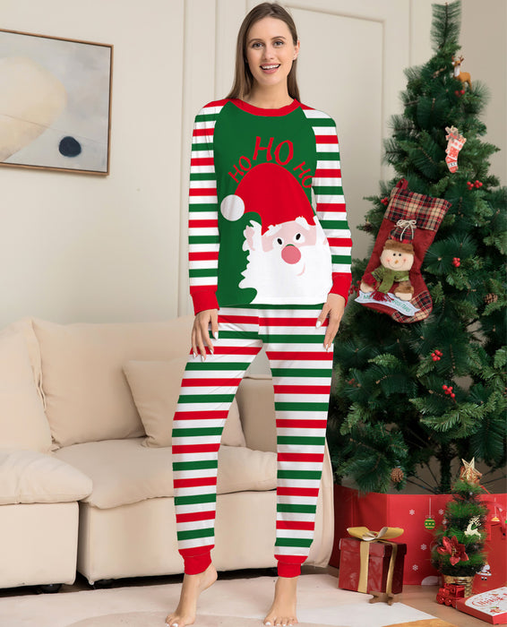 Santa Claus Stripe Christmas Home Wear Pajamas