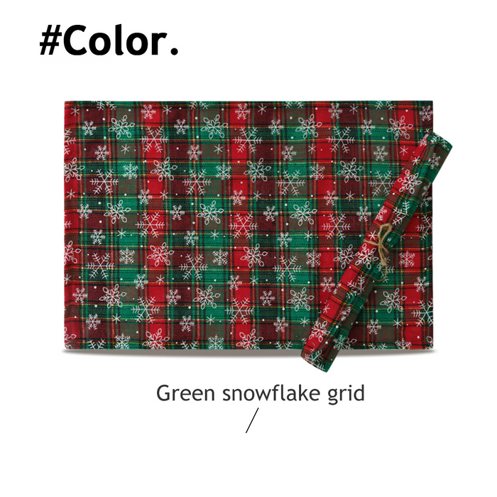 New Year Christmas Series Cloth Plaid Table Flag Insulation Pad