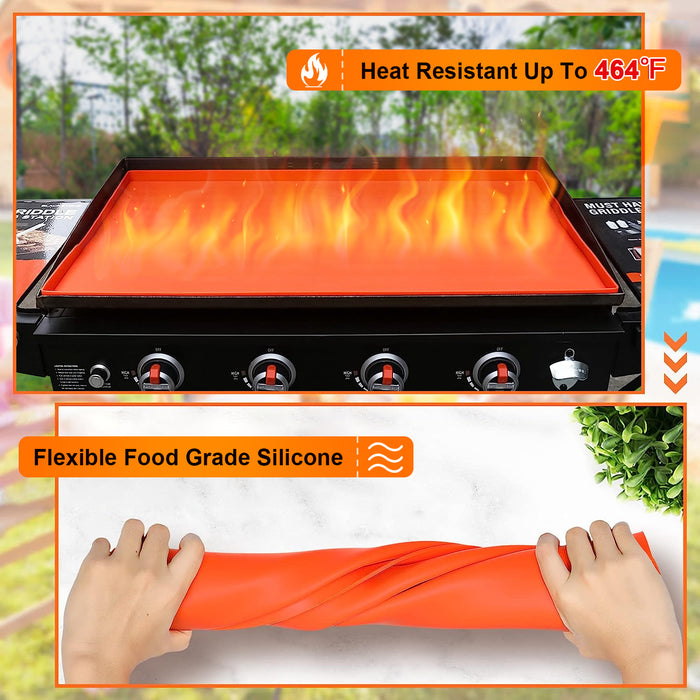 Silicone Griddle Mat Heavy Duty Food Grade Grill Mat BBQ Griddle Top Cover
