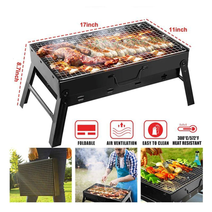 Outdoor Camping Picnics Garden Grilling Foldable Portable BBQ Grill