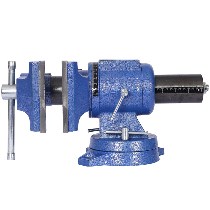 5" Multi-jaw Rotating Bench Vise ,Multipurpose Vise Bench,360-Degree Rotation Clamp on Vise with Swivel Base and Head ,5inch blue
