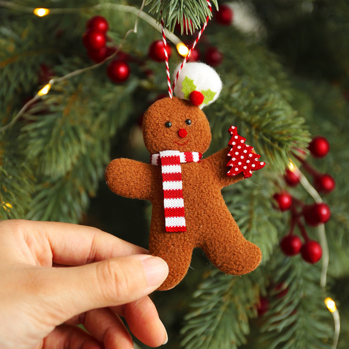 12pcs Gingerbread Man Ornaments for Christmas Tree Hanging Decorations
