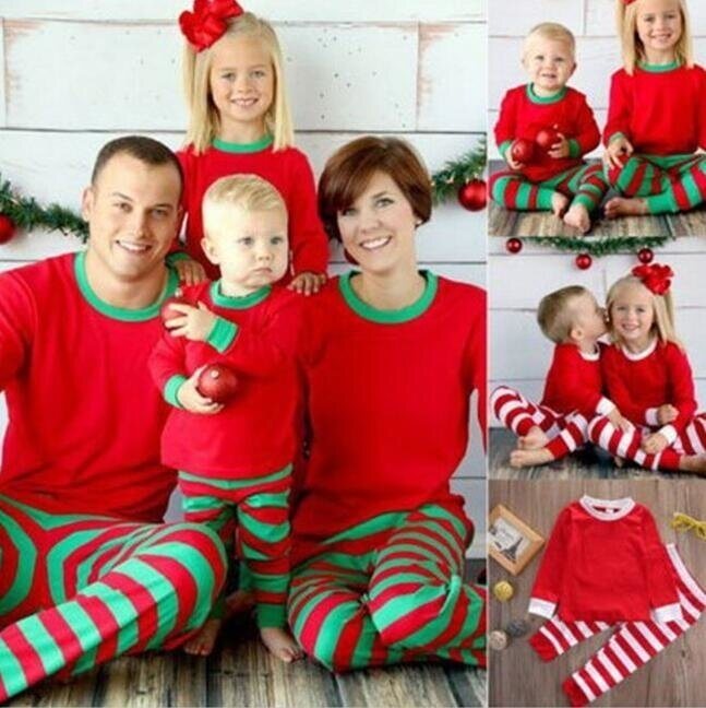 Family Pajamas Christmas Boys and Girls Snowflake Pyjamas 2 Piece PJs Set
