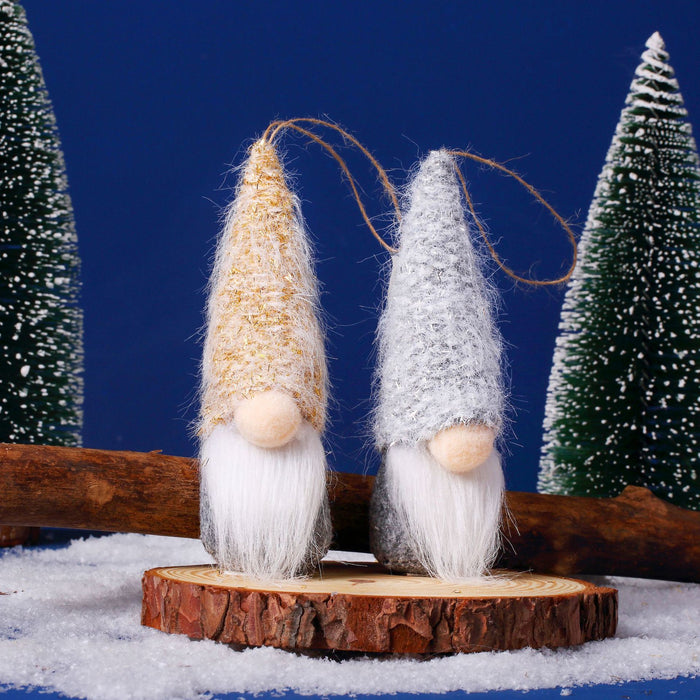 5pcs Christmas Tree Ornaments Set Swedish Gnomes Plush Doll Hanging Decor