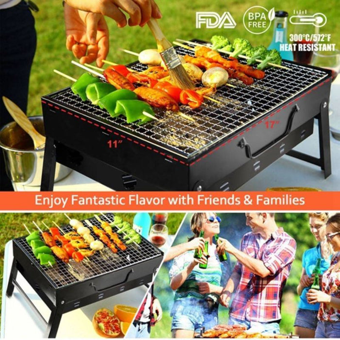 Outdoor Camping Picnics Garden Grilling Foldable Portable BBQ Grill