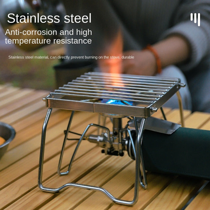 Outdoor mini small folding stainless steel stove top holder BBQ grill set pot holder grill pan holder grill net