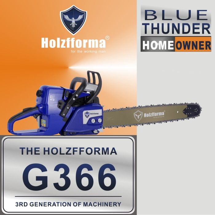 FARMERTEC 59cc Holzfforma® Blue Thunder G366 Gasoline Chain Saw Power Head Only Without Guide Bar and Saw Chain Parts Are For MS361 Chainsaw